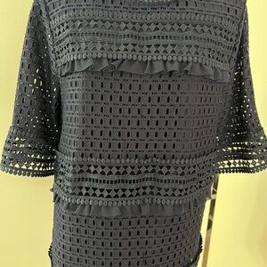 Banana Republic Blue Lace 3/4 sleeve Blouse